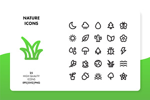 Nature Line Icon Set