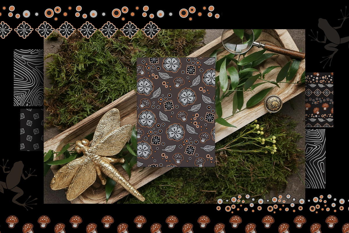 Line Art Frogs Patterns, Borders, a Pattern Graphic by ilonitta (Photo 7 of 13)