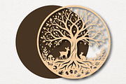 Tree, Deer and Rabbit Forest Circle, a Work Illustration by Digital Artistic99 (Thumbnail 2 of 4)