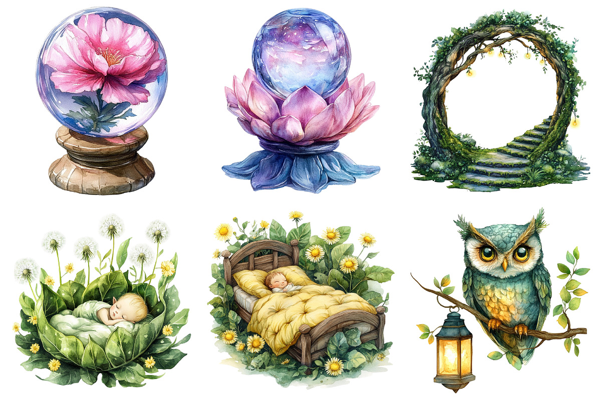 Whimsical Fairy Forest Clipart, an Illustration by Daily.Designs (Photo 4 of 11)