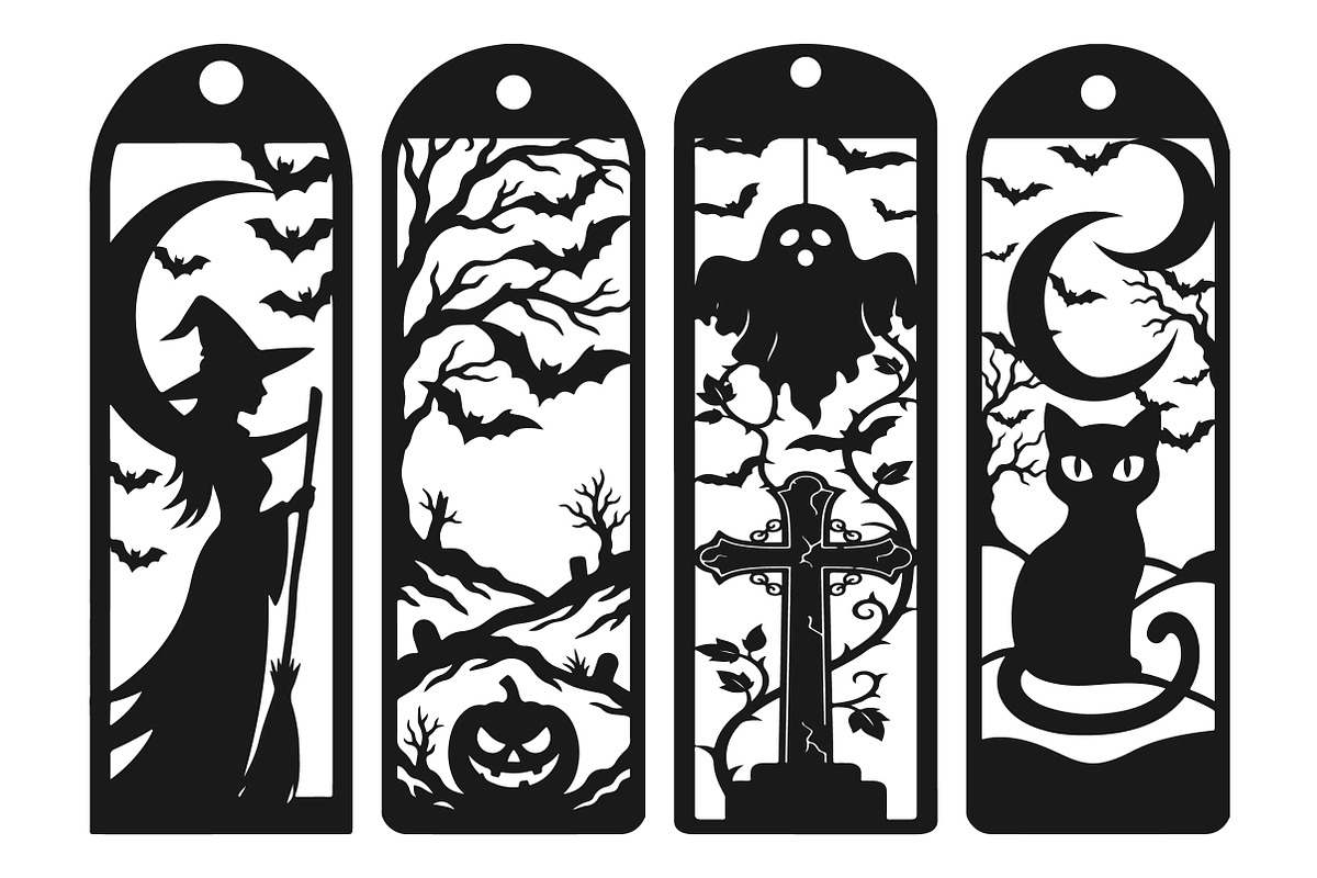 Spooky Halloween Laser Cut Bookmarks, an Object Graphic by Creative Art (Photo 2 of 3)