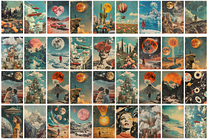 Retro Surreal Collage Posters