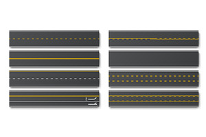 3d realistic top view asphalt road, a Transportation Illustration by Buch&Bee