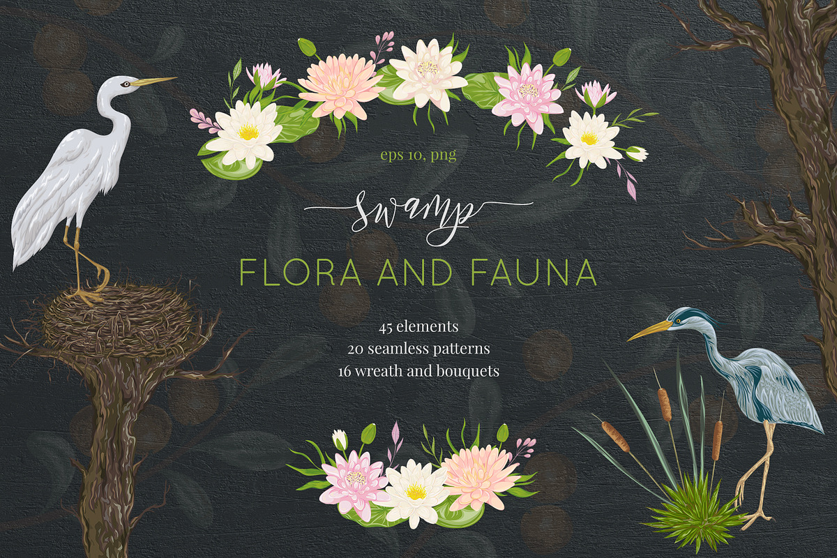 Swamp flora and fauna, an Animal Illustration by kateja (Photo 1 of 6)