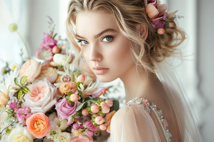The bride showcases her delicate fea, a Photo by Tanuart