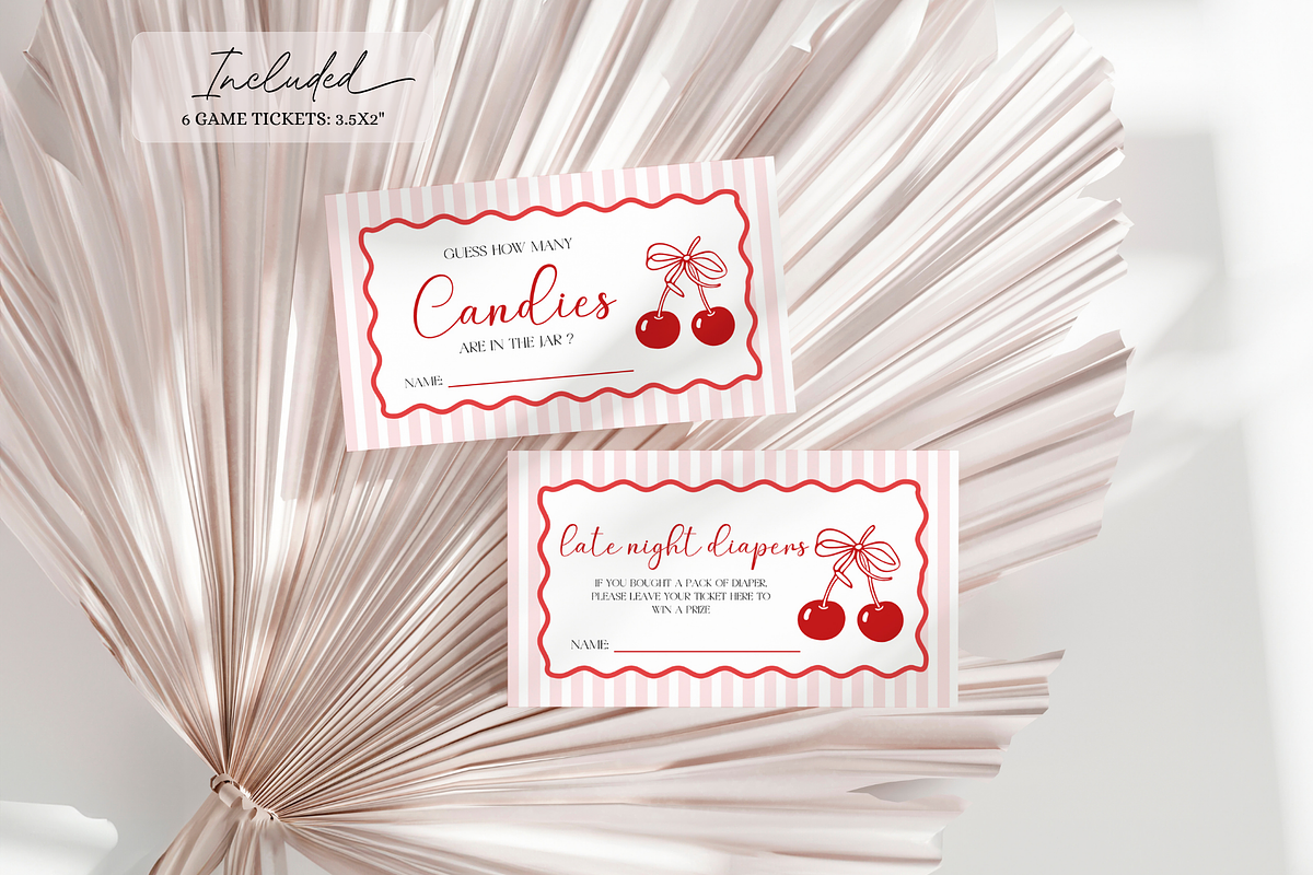 Cherry On Top Baby Shower Games, a Stationery Template by VeliusCreativeStudio (Photo 4 of 6)