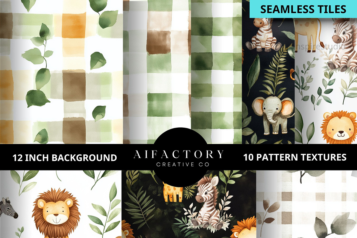 Cute Jungle Safari Animals Clipart, an Animal Illustration by artinspirestudio (Photo 4 of 7)