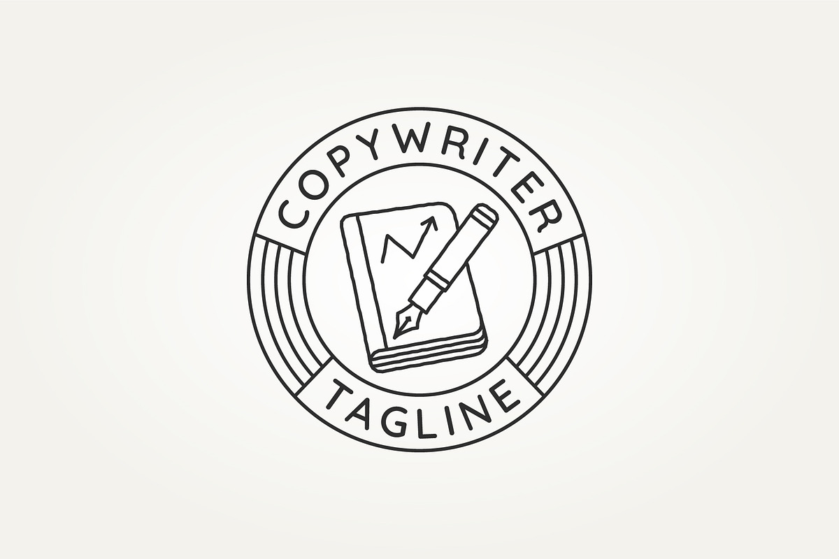 copywriter line art icon logo, a Branding & Logo Template by Blazybone (Photo 2 of 2)
