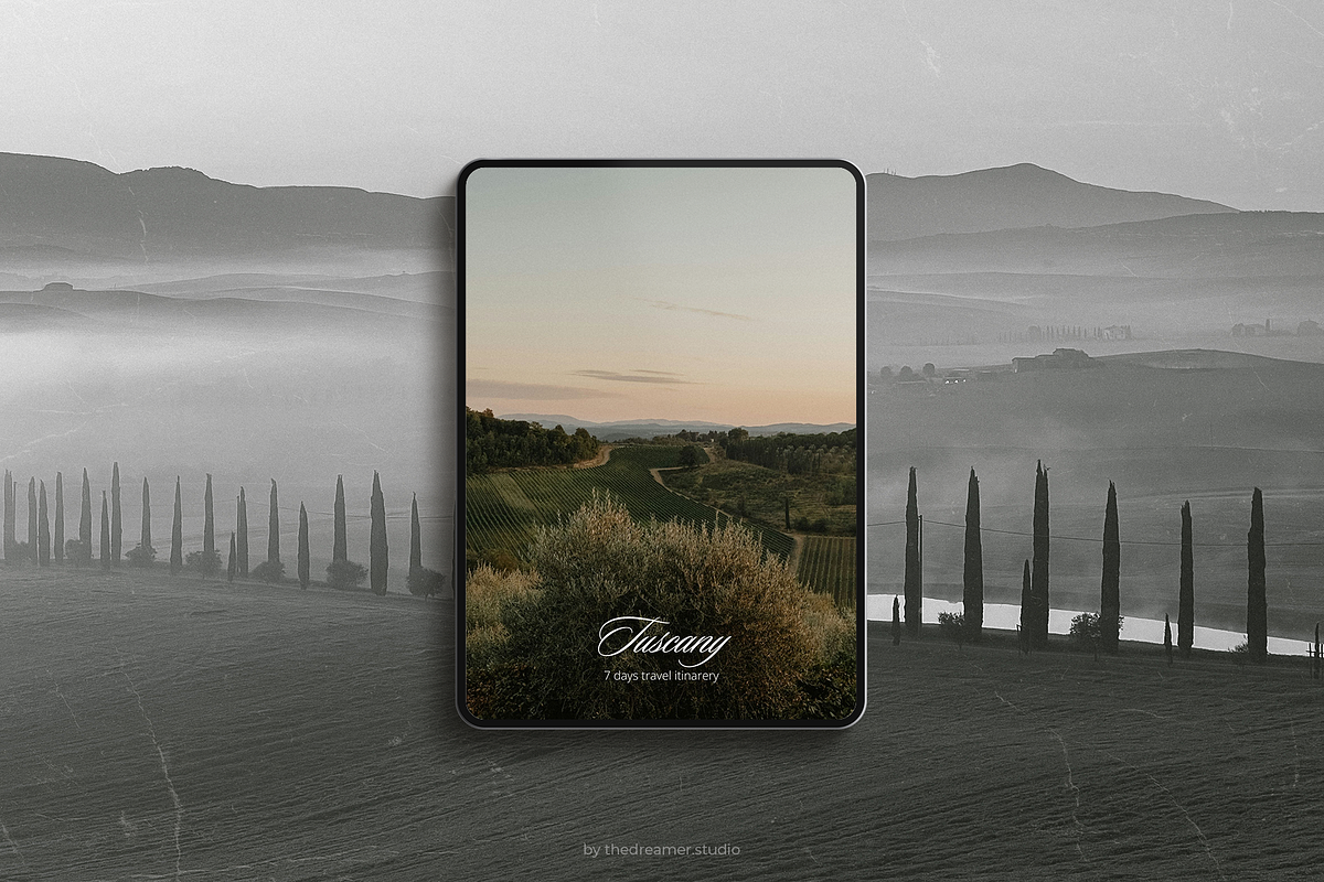 Tuscany Travel guide template. Canva preview 8