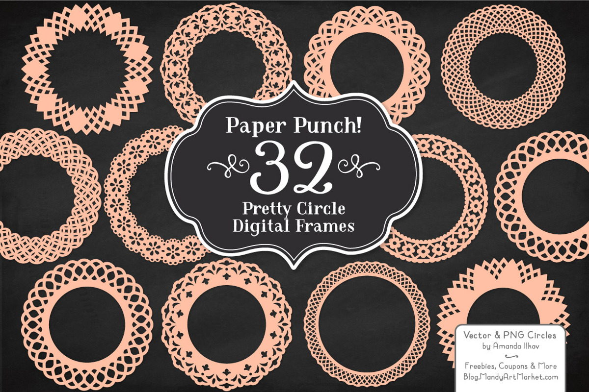 Peach Lace Vector Frames, an Illustration by Amanda Ilkov (Photo 3 of 5)