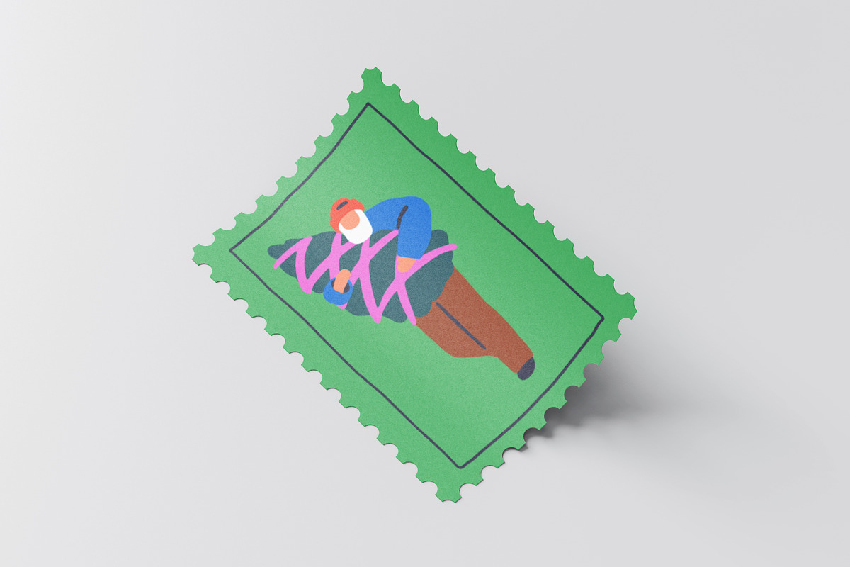 Christmas stamps, post marks set, a Seasonal Illustration by Good Studio (Photo 4 of 6)