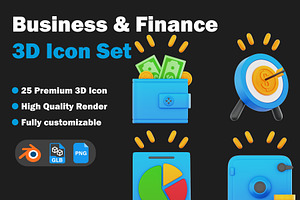 Business & Finance 3D Icon Set