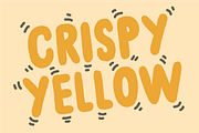 Crispy Yellow - snacky 'n tasty font, a Sans Serif Font by pizzadudedotdk (Thumbnail 1 of 4)