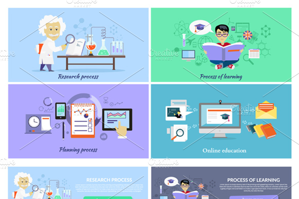 Process Research Planning and Learni, an Education Illustration by ...