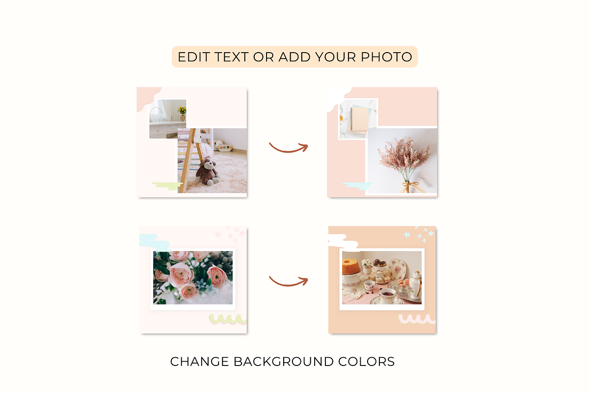 Pastel Instagram Post Canva Template, a Social Media Template by Hellohastore (Photo 5 of 9)