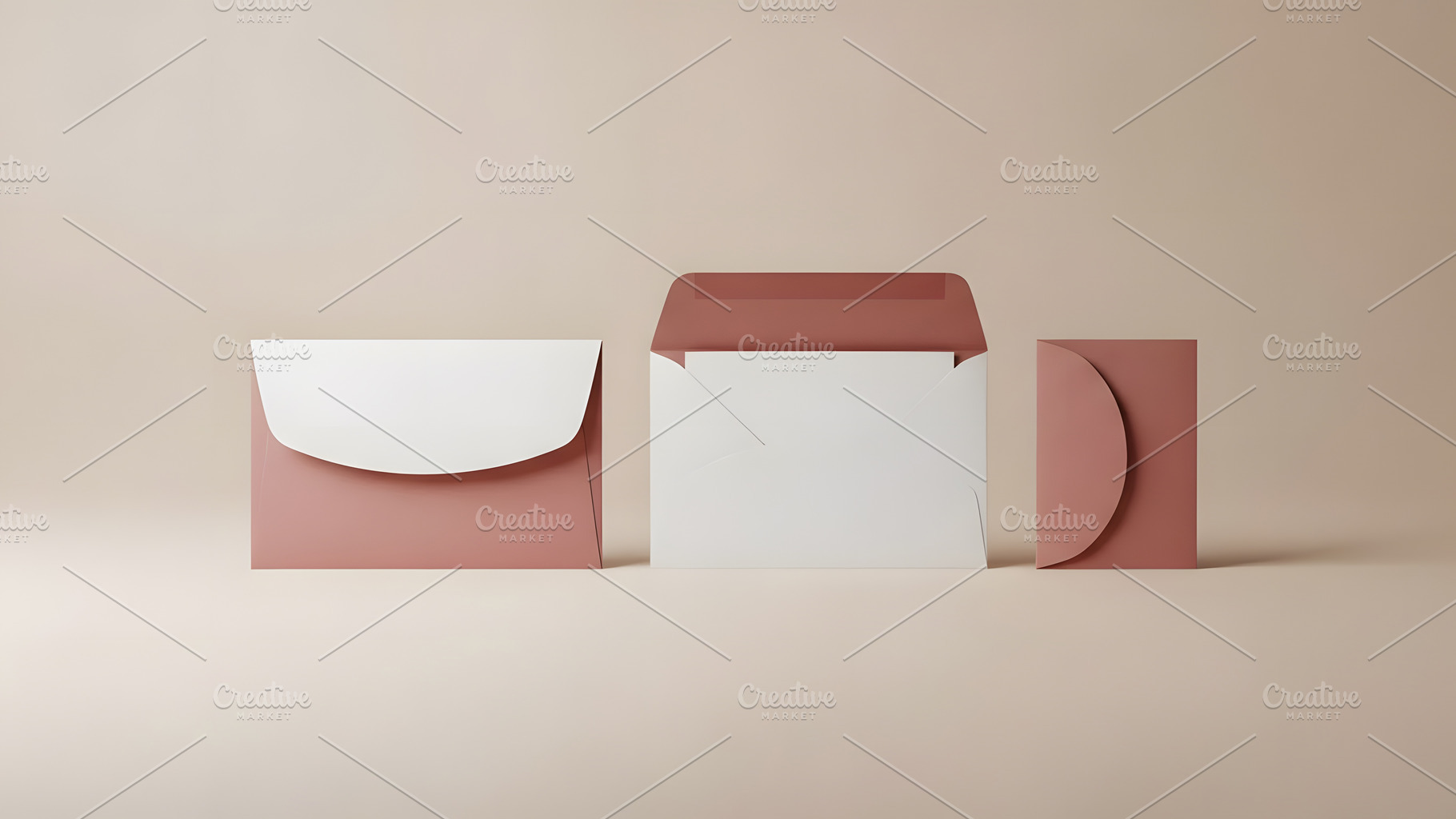 Set of Blush Pink and White Envelope, a Photo by amjadjack