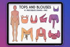 Procreate Tops and Blouses Stamps