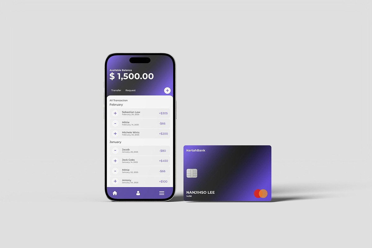 Iphone And Credit Card Mockup, a Product Mockup by scribrostudio (Photo 2 of 11)
