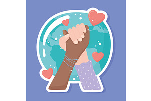 world and hands together, a Person Illustration by studiogstock