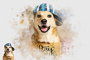 Pet Watercolor Art Photoshop Effect, an Action Add-On by Shovajit (Thumbnail 2 of 9)