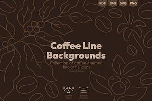 Coffee-themed Backgrounds and Icons, a Texture Illustration by Ilia Design