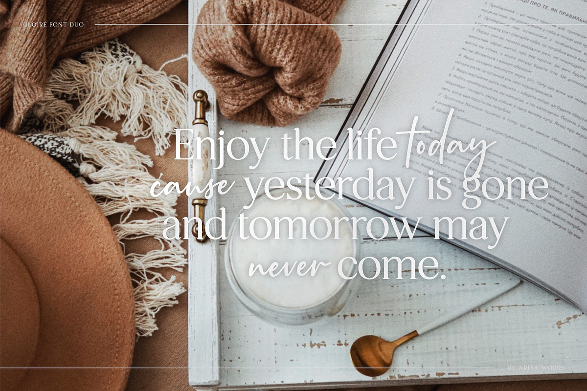 Gloire | Font Duo Serif-Script, a Serif Font by Ariya Works (Photo 2 of 12)