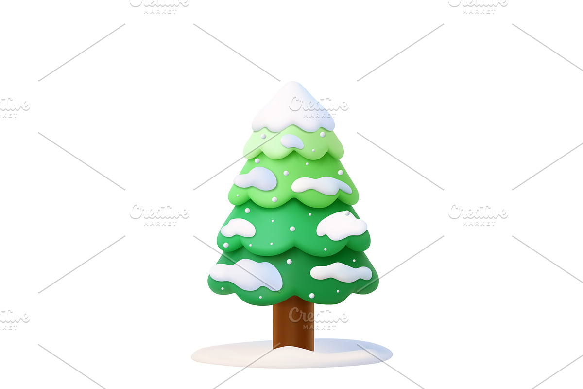 3d of Christmas trees., an Object Illustration by ModVector