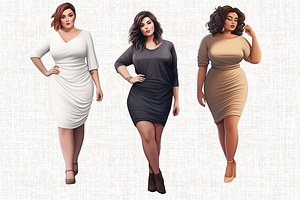 Curvy Girl Clipart Bundle