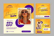Summer Sale Social Media Post Set, a Templates & Theme by studiogstock (Thumbnail 1 of 4)