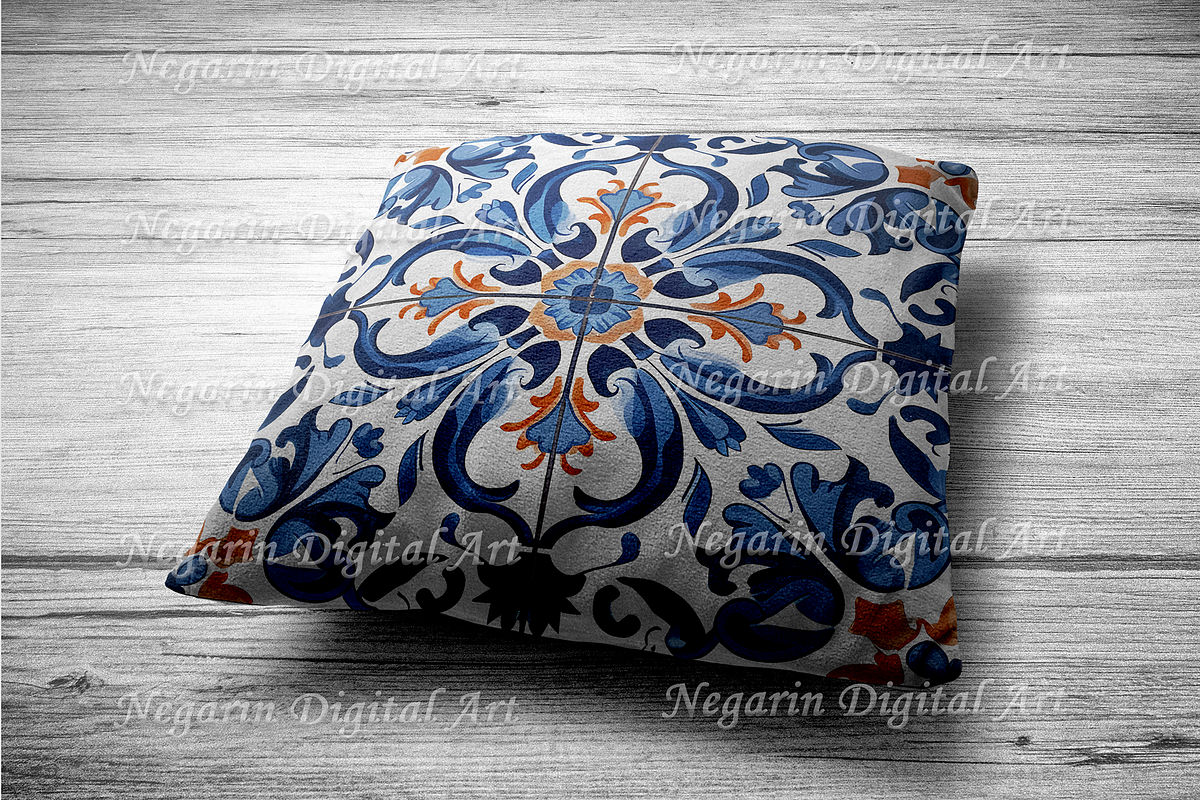 Portuguese Azulejo Pattern Tile V2, a Pattern Graphic by Negarin Digital Art (Photo 7 of 8)