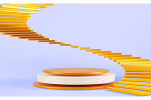 Gold Round Podium With Spiral