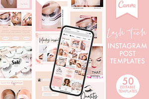 Lash Tech Instagram Post Templates