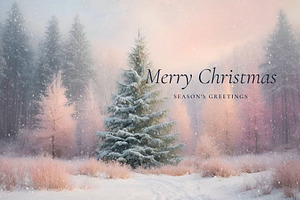 Merry Christmas Animated Snowy Scene