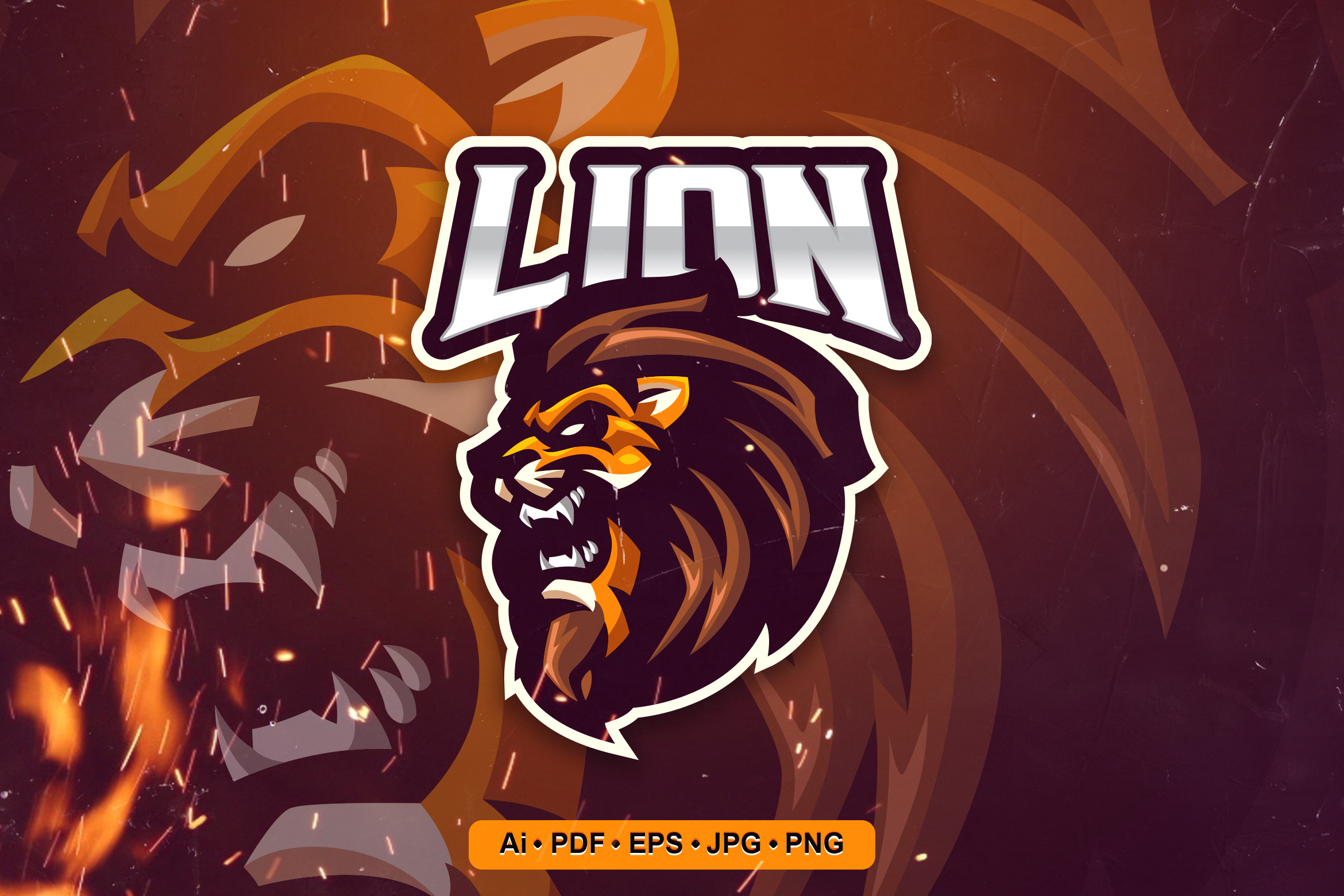 Lion eSport Mascot Logo Template | Branding & Logo Templates ~ Creative ...