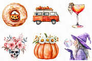 Floral Halloween Clipart, an Illustration by OK Design (Thumbnail 5 of 5)