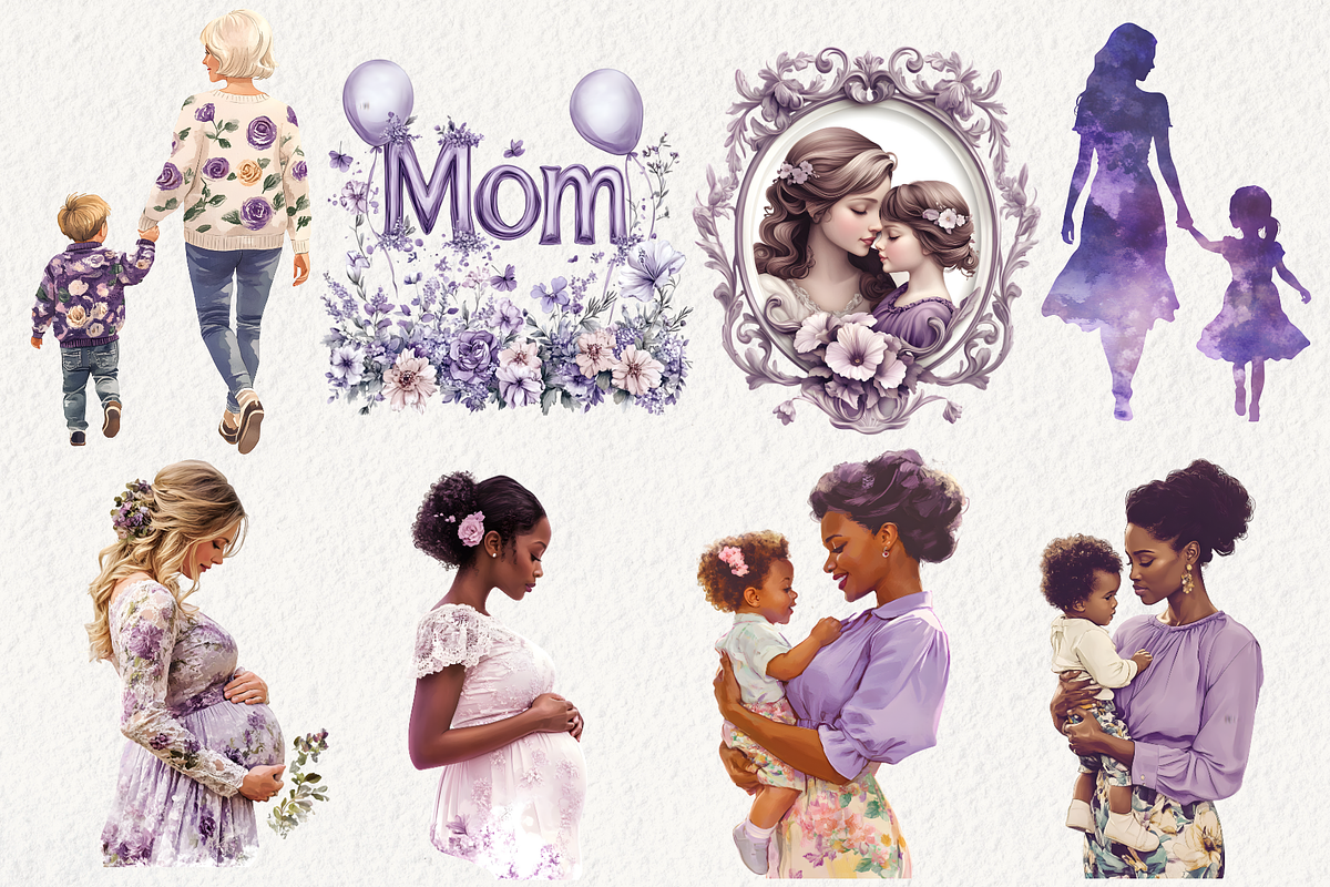 Lavender Mother’s Day Clipart, an Illustration by NadiaTheronArt (Photo 3 of 5)