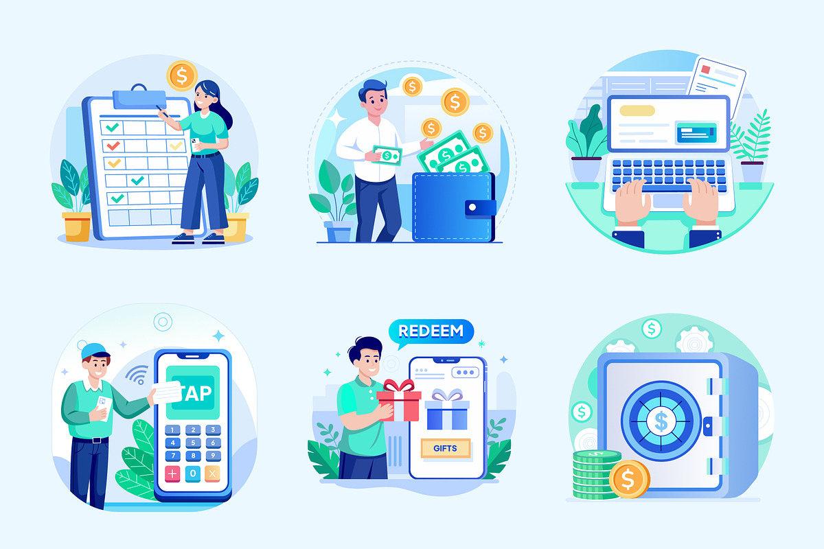 Finance Illustration Art Set, a Finance Illustration by Brickclay (Photo 9 of 9)