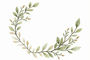 Sage Greenery Watercolor Frame Set, an Illustration by hafijul (Thumbnail 9 of 10)
