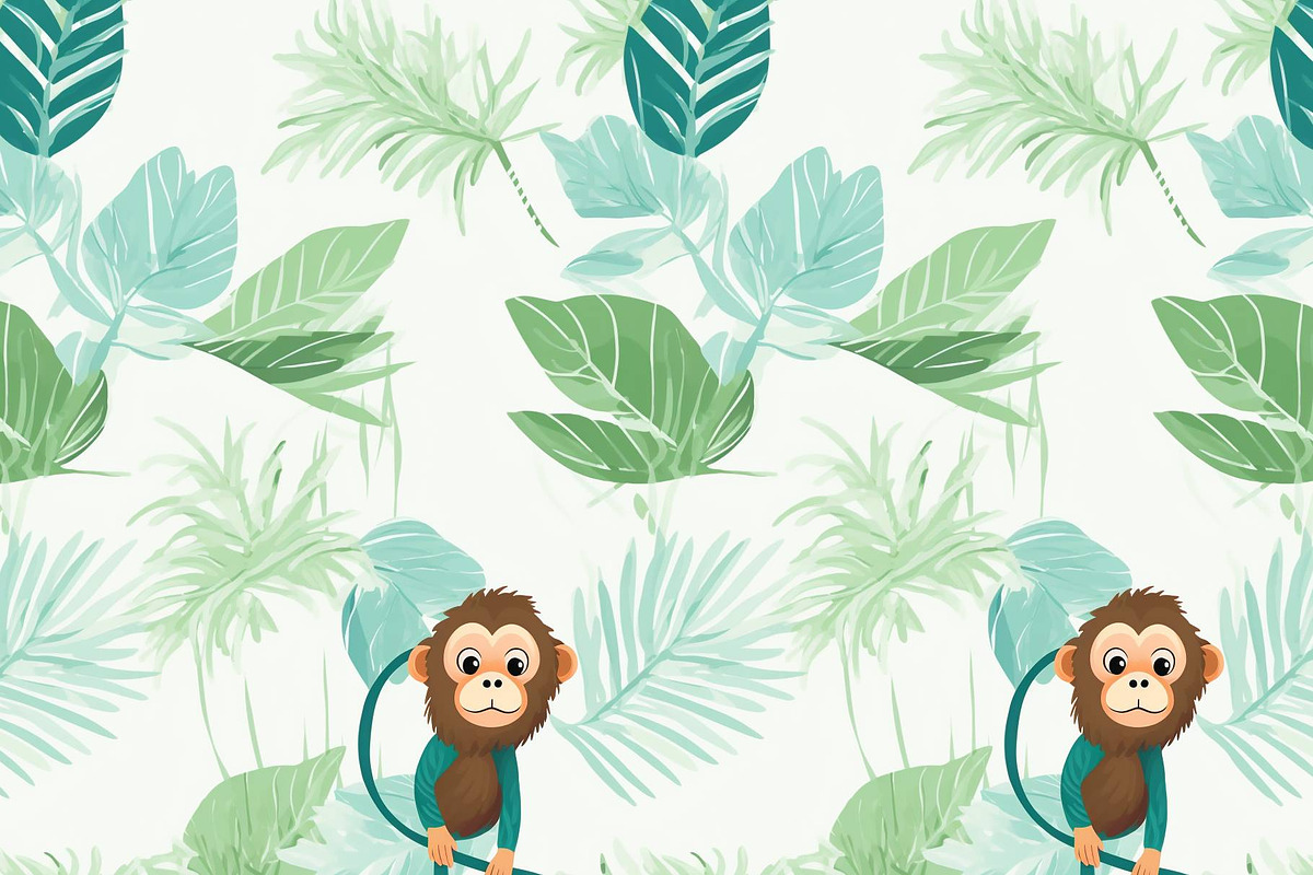 Jungle monkey, a Pattern Graphic by AlexandraTret (Photo 1 of 3)