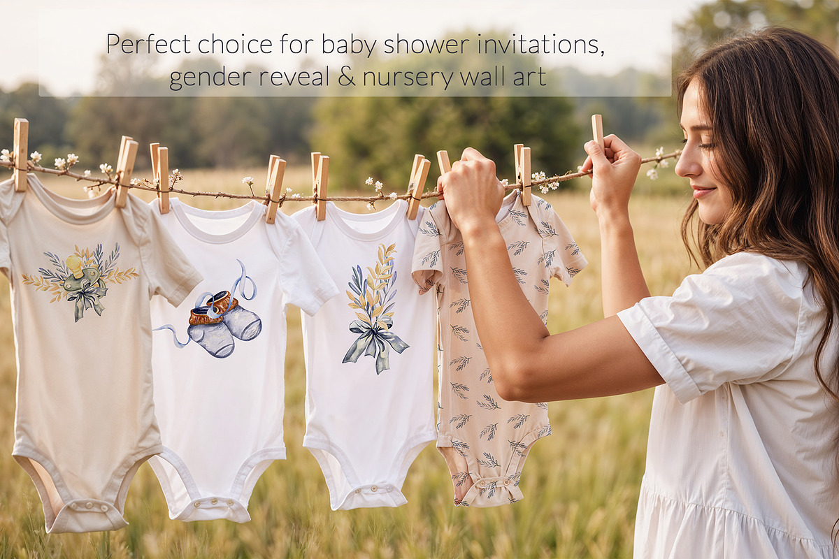 Baby Shower Watercolor Collection, a Decorative Illustration by WatercolorElena (Photo 7 of 12)