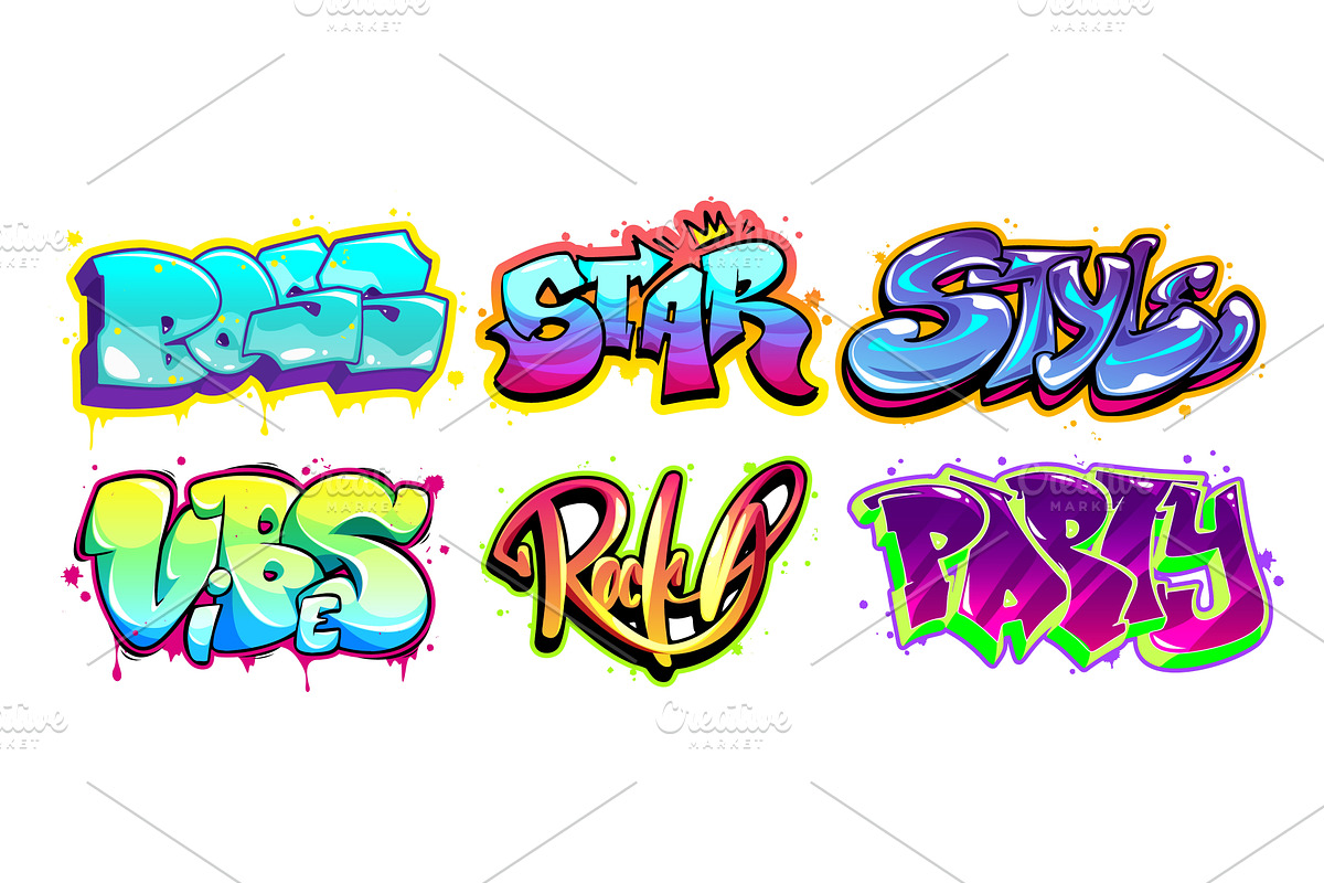Graffiti cartoon lettering, an Illustration by art PVP - market