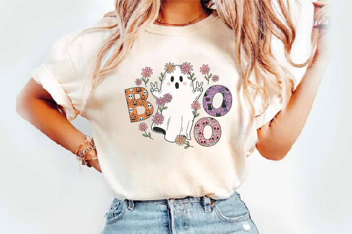 Boo Halloween Png, Ghost Floral png, an Illustration by Watercolor design (Photo 3 of 3)