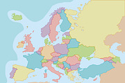 3x Colorful Europe Maps, an Education Illustration by asantosg (Thumbnail 3 of 4)