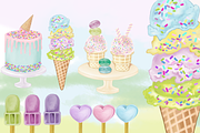 Ice Cream Watercolor Digital, an Illustration by Whimseez (Thumbnail 4 of 4)