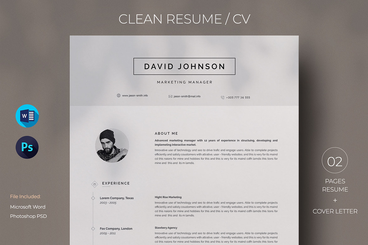 Resume, a Marketing Template by UX-group (Photo 1 of 3)