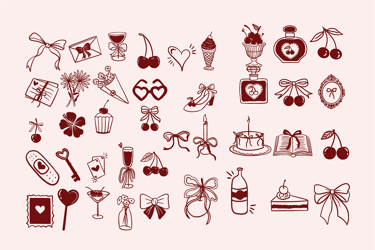 Sweet Romantic Handdrawn Pack, a Decorative Illustration by HunEyy (Photo 2 of 7)