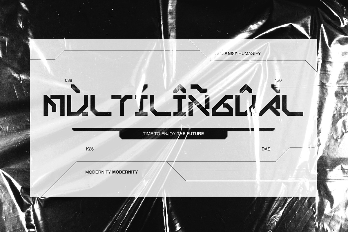 Neotriad - Futuristic Font, a Sans Serif Font by Hakara Type (Photo 7 of 7)