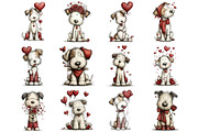 Quirky Valentines Dogs Clipart, a Graphic by CitraGraphics (Thumbnail 2 of 5)
