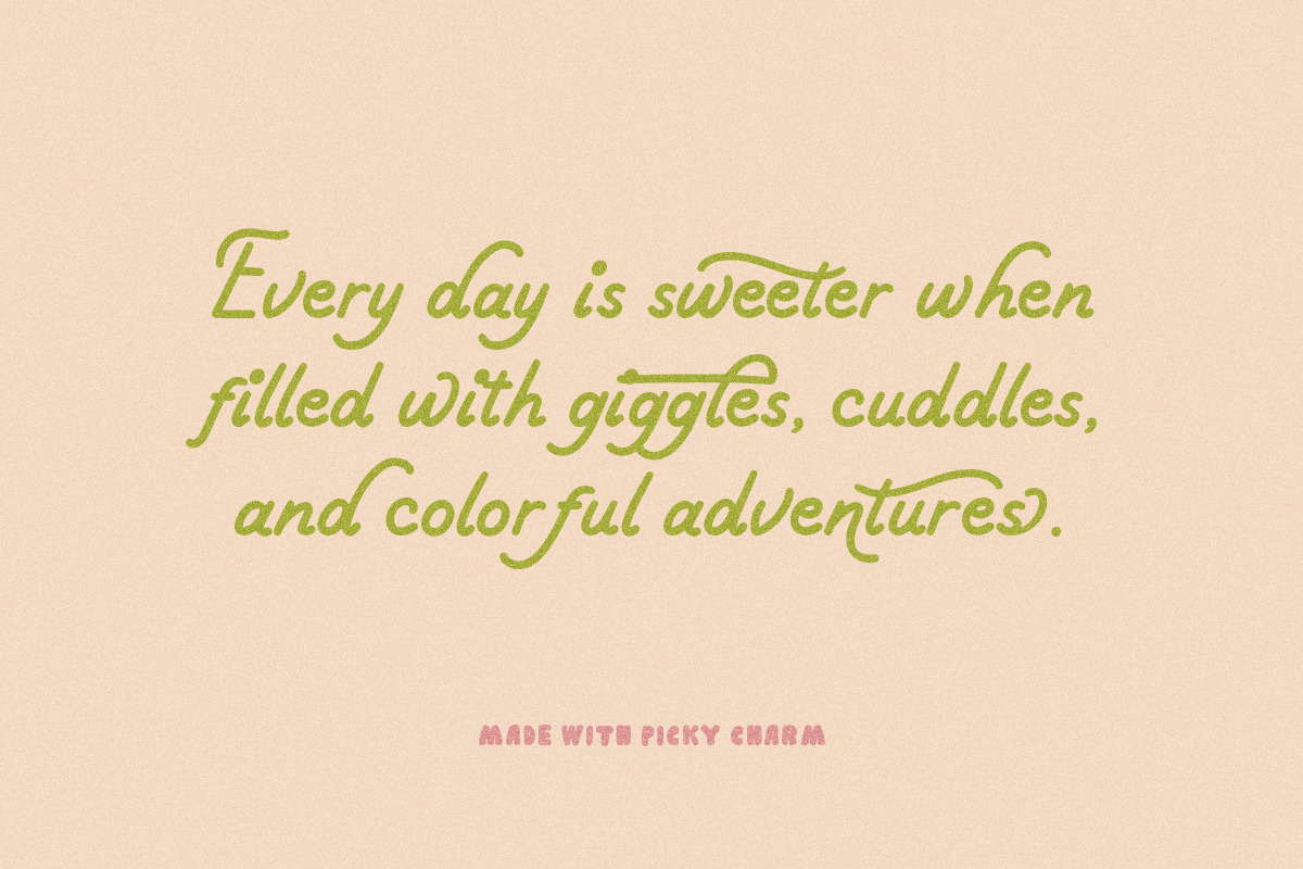 Picky Charm Cute Retro Font Duo, a Handwritten Font by Littlehand (Photo 5 of 9)