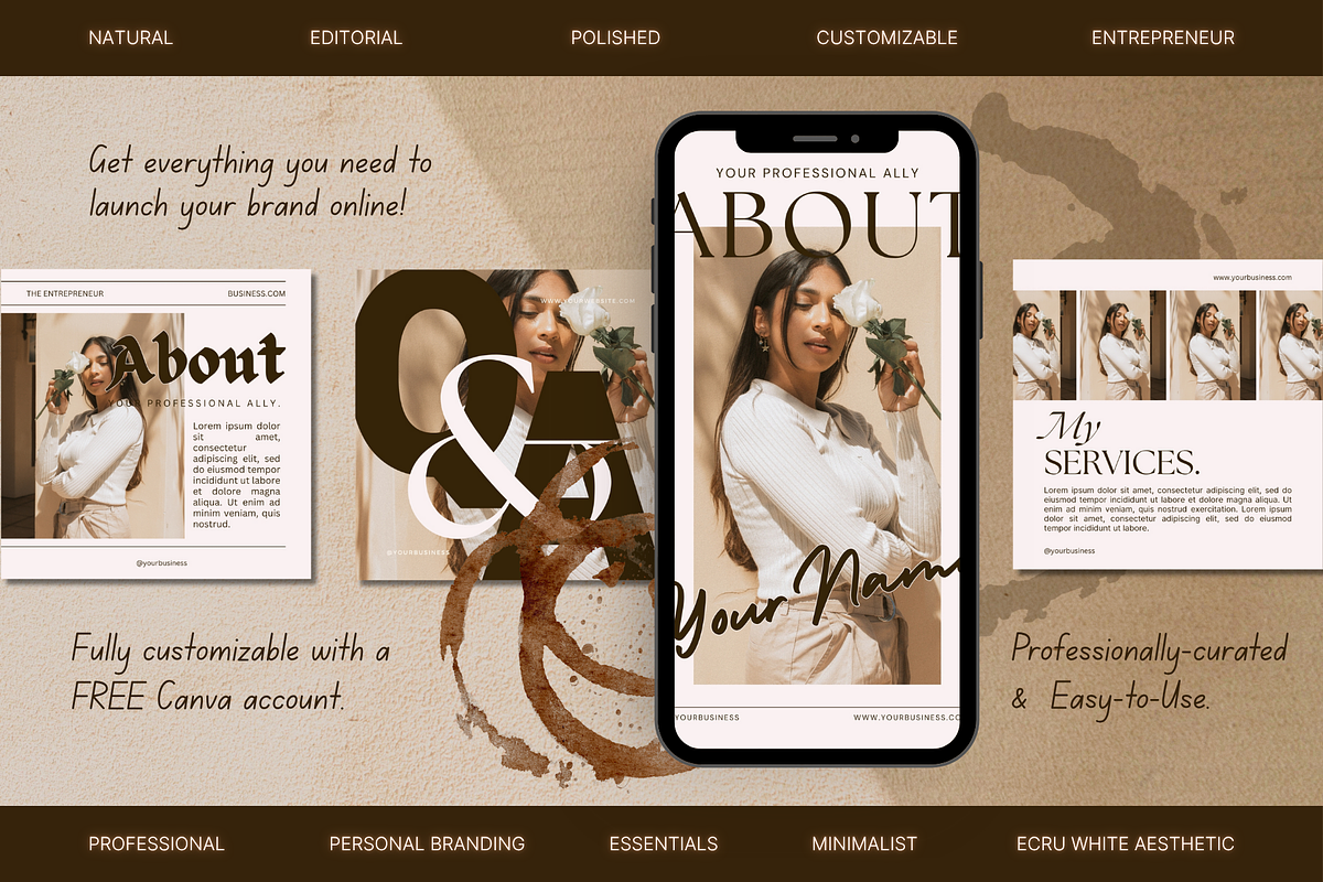 Ecru White Social Media Branding Kit preview 2